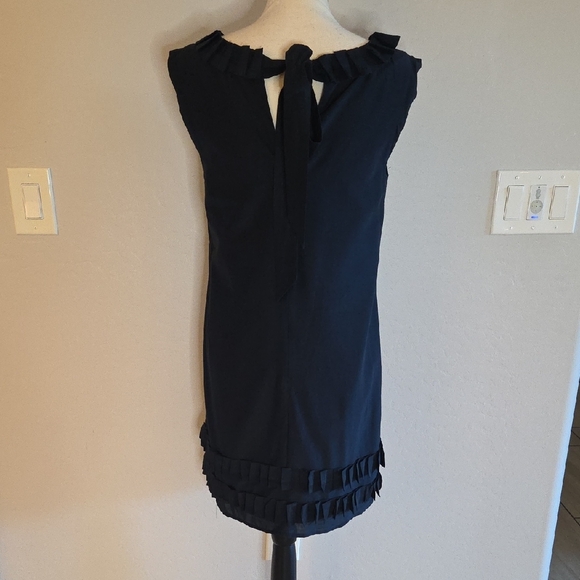 LOFT Women's Elegant Blue Sleeveless Shift Dress With Ruffle For Party Size 6 - Picture 4 of 8